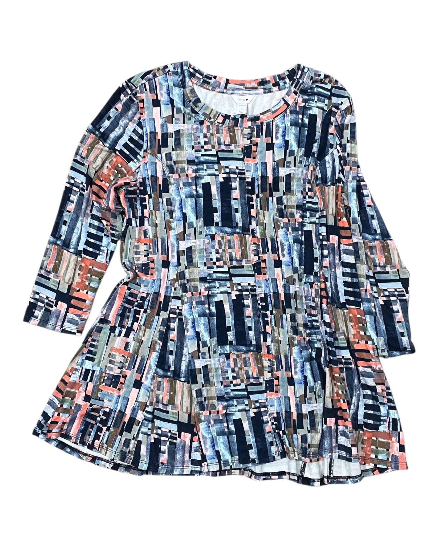 Top 3/4 Sleeve By Intro In Blue & Pink, Size:S
