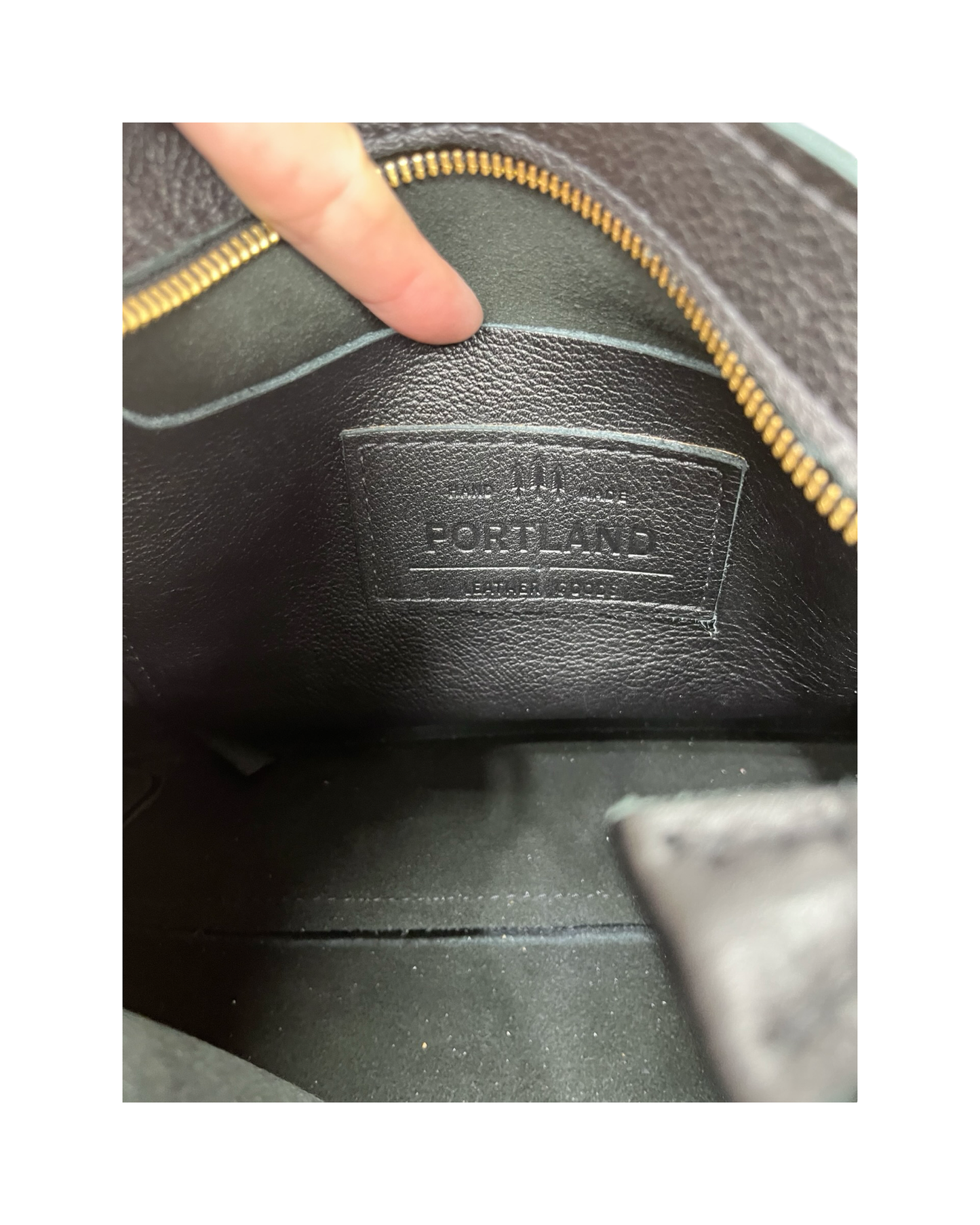 Handbag Leather By Portland Leather In Black, Size:Medium