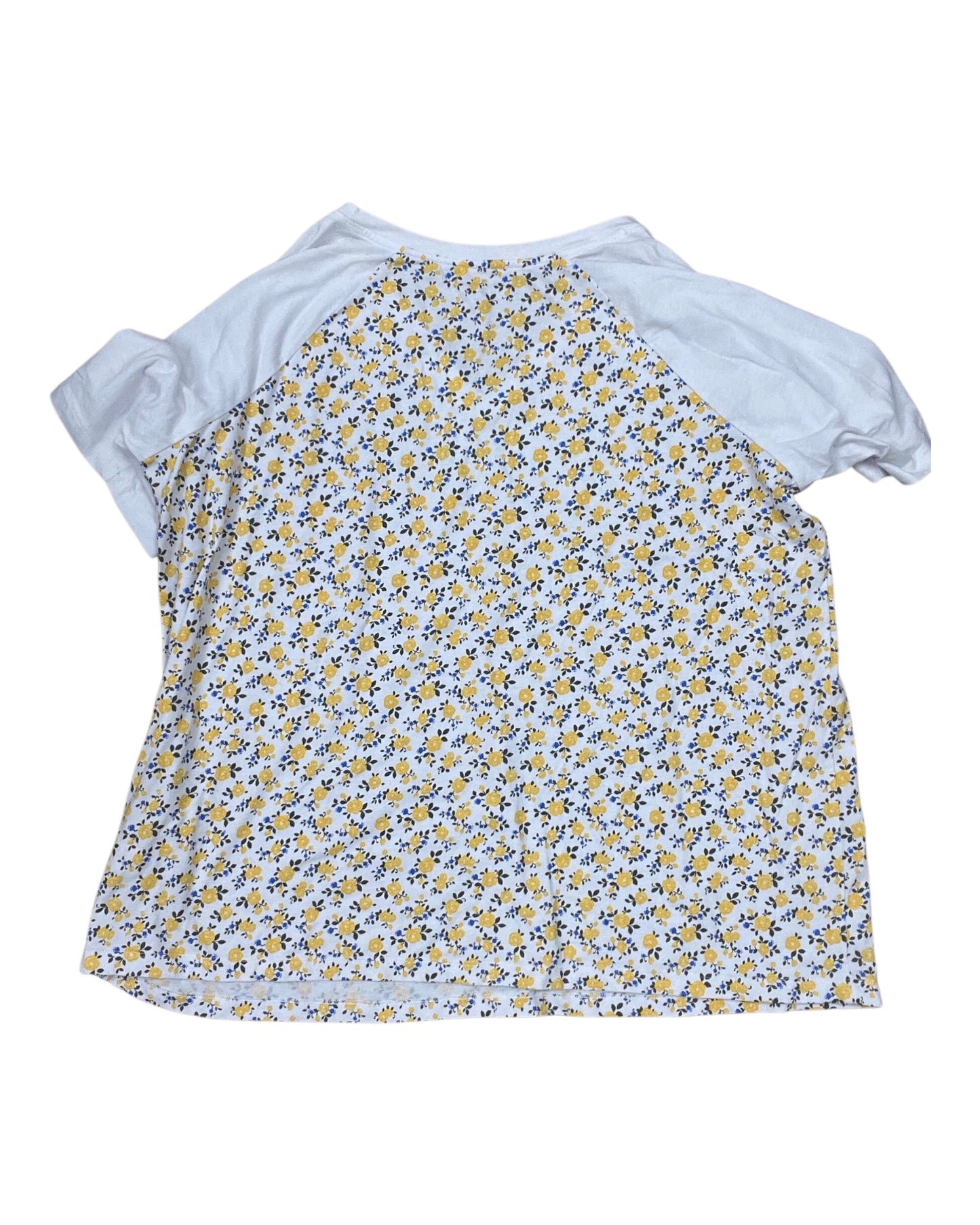 Top Ss By Woman Within In White & Yellow, Size:2X