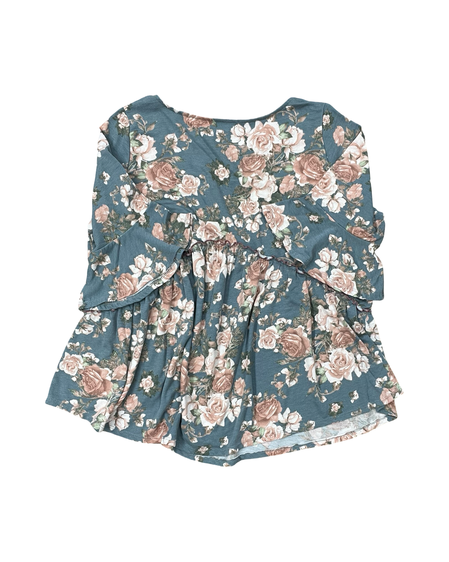 Top 3/4 Sleeve By Emerald In Blue, Size:2X