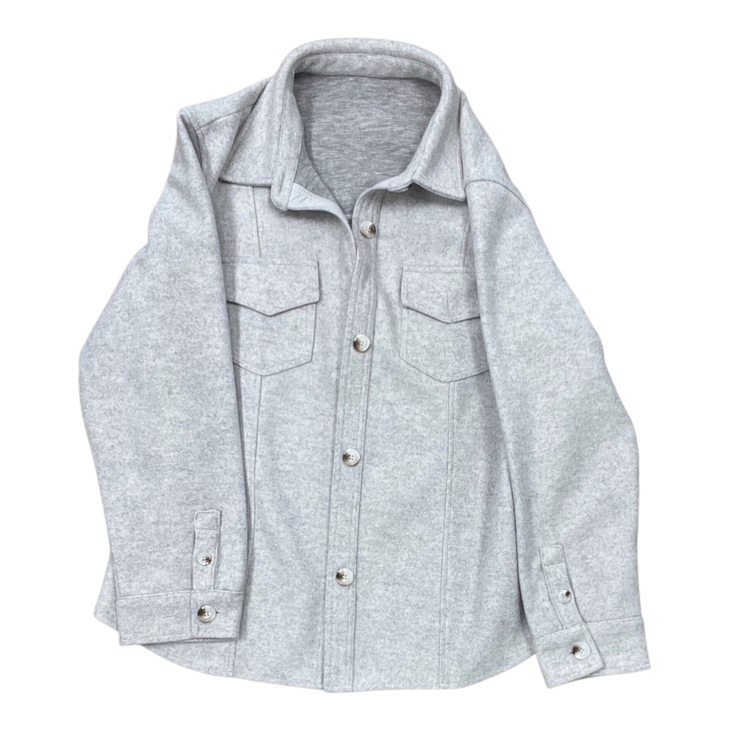 Jacket Shirt By Clothes Mentor In Grey, Size:M