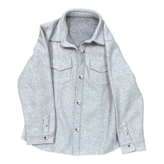 Jacket Shirt By Clothes Mentor In Grey, Size:M