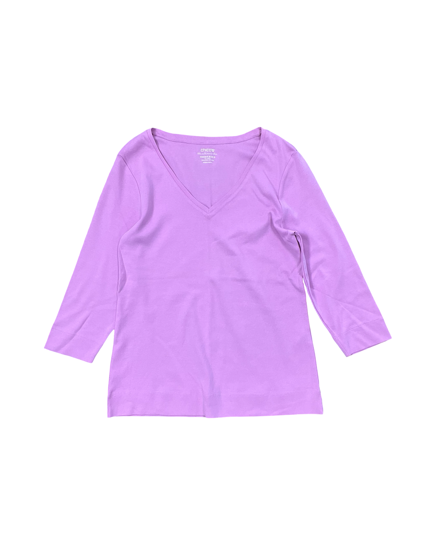 Top 3/4 Sleeve By Chicos In Pink, Size:S