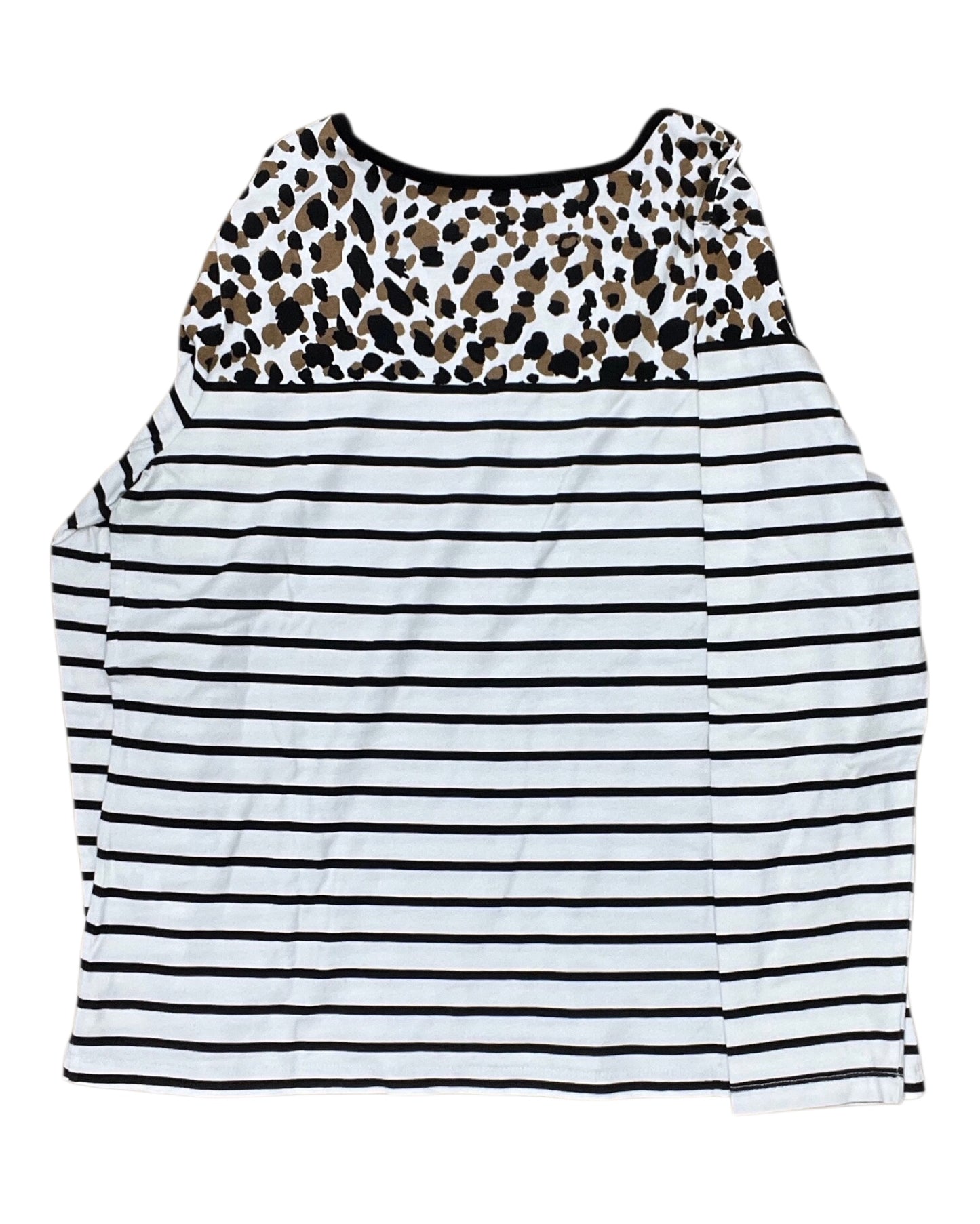Top Ls By Appleseeds In Black & White, Size:Xl