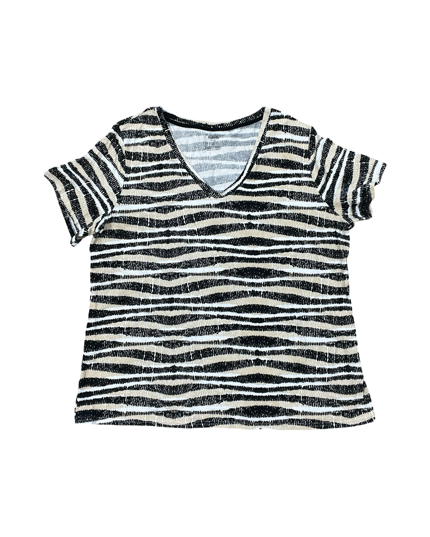 Top Ss By Rafaella In Black & Tan, Size:2X
