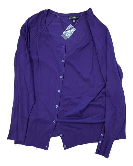 Cardigan By Lane Bryant In Purple, Size:3X