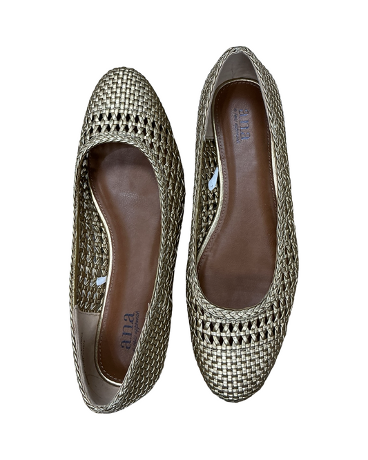 Shoes Flats By Ana In Gold, Size:9.5