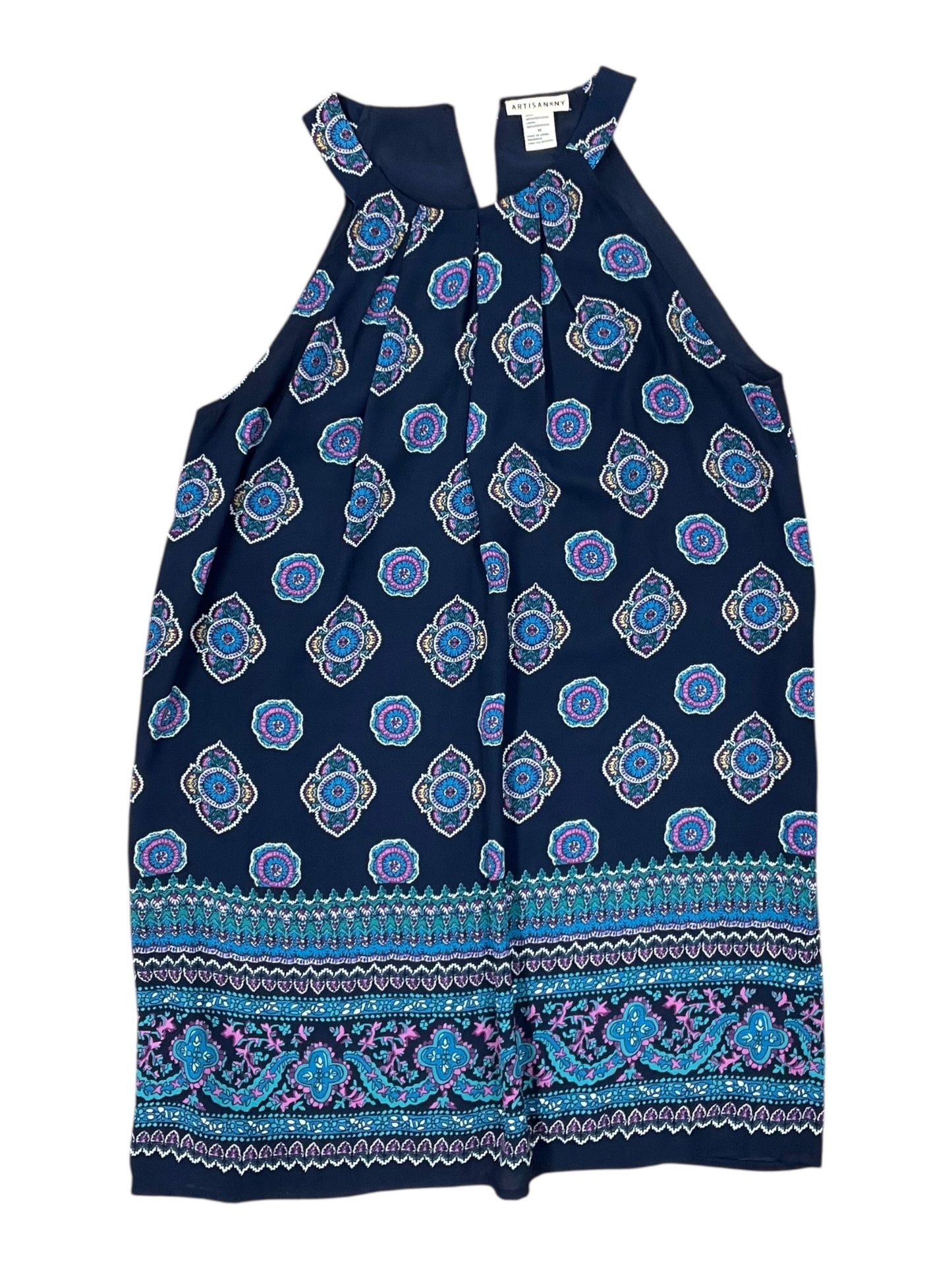 Dress Casual Midi By Artisan Ny In Blue & Pink, Size:M