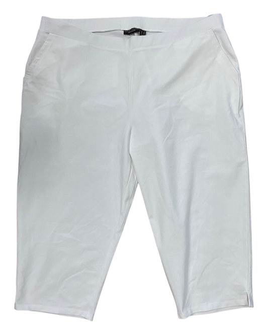 Pants Cropped By Susan Graver In White, Size:2X