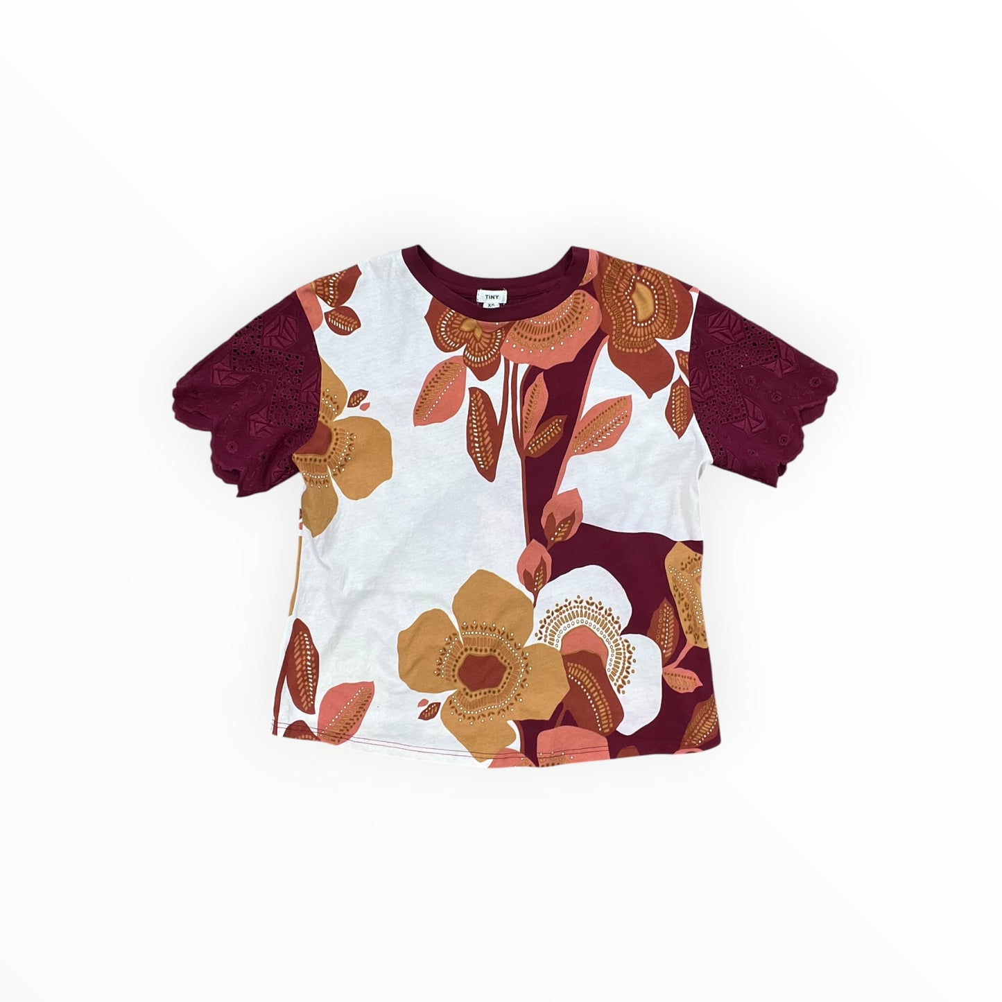 Top Ls By Tiny In Cream & Red, Size:Xs