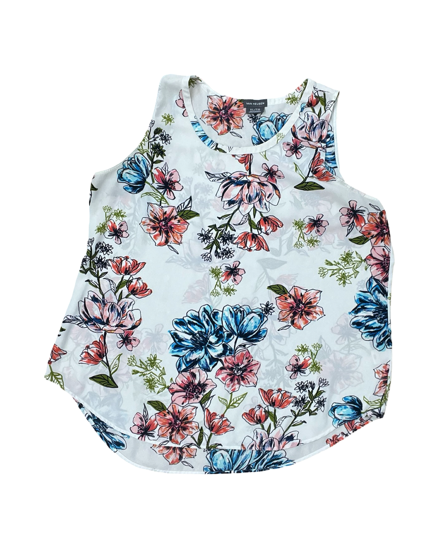 Top Sleeveless By Van Heusen In White, Size:Xl