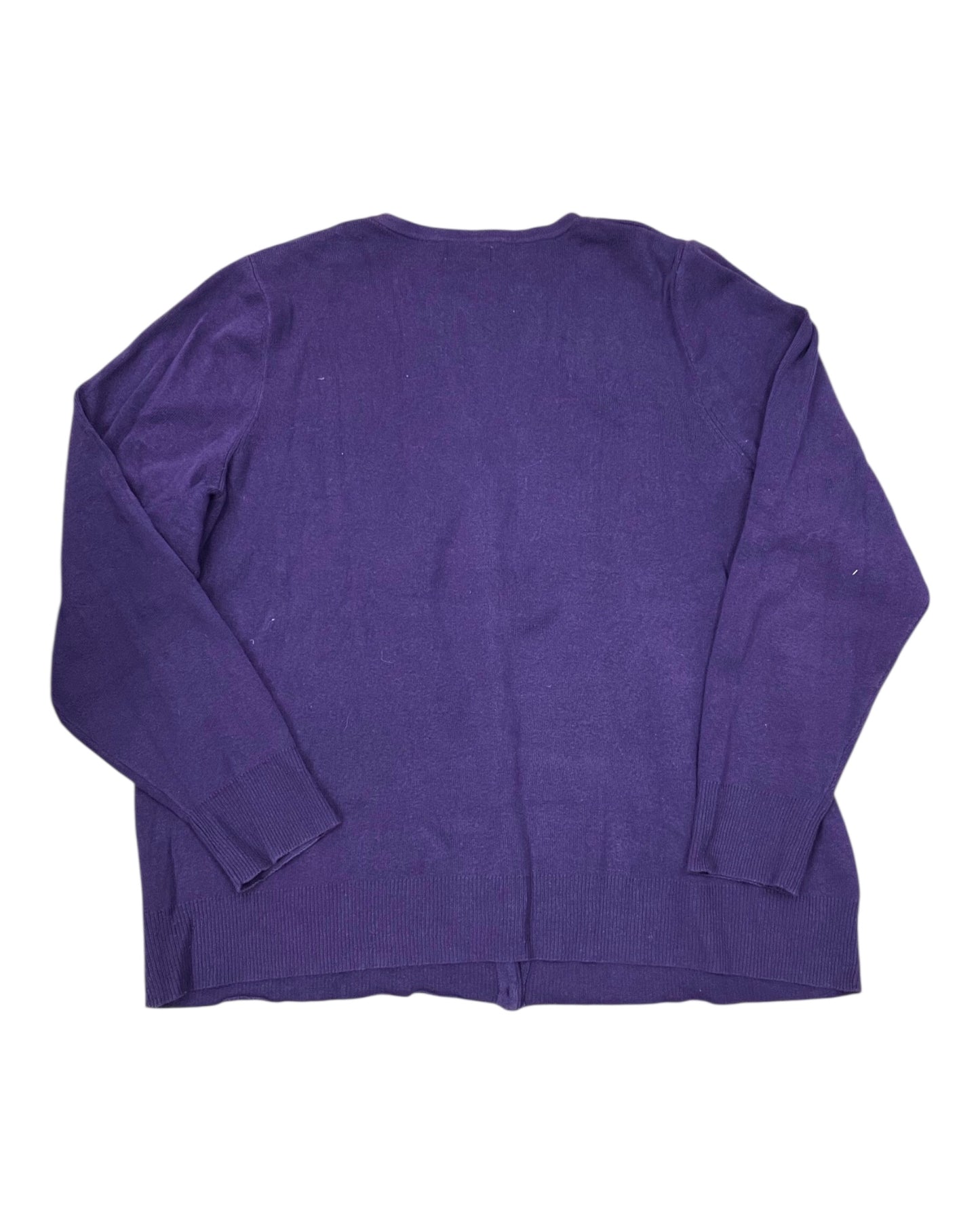 Cardigan By Croft And Barrow In Purple, Size:2X
