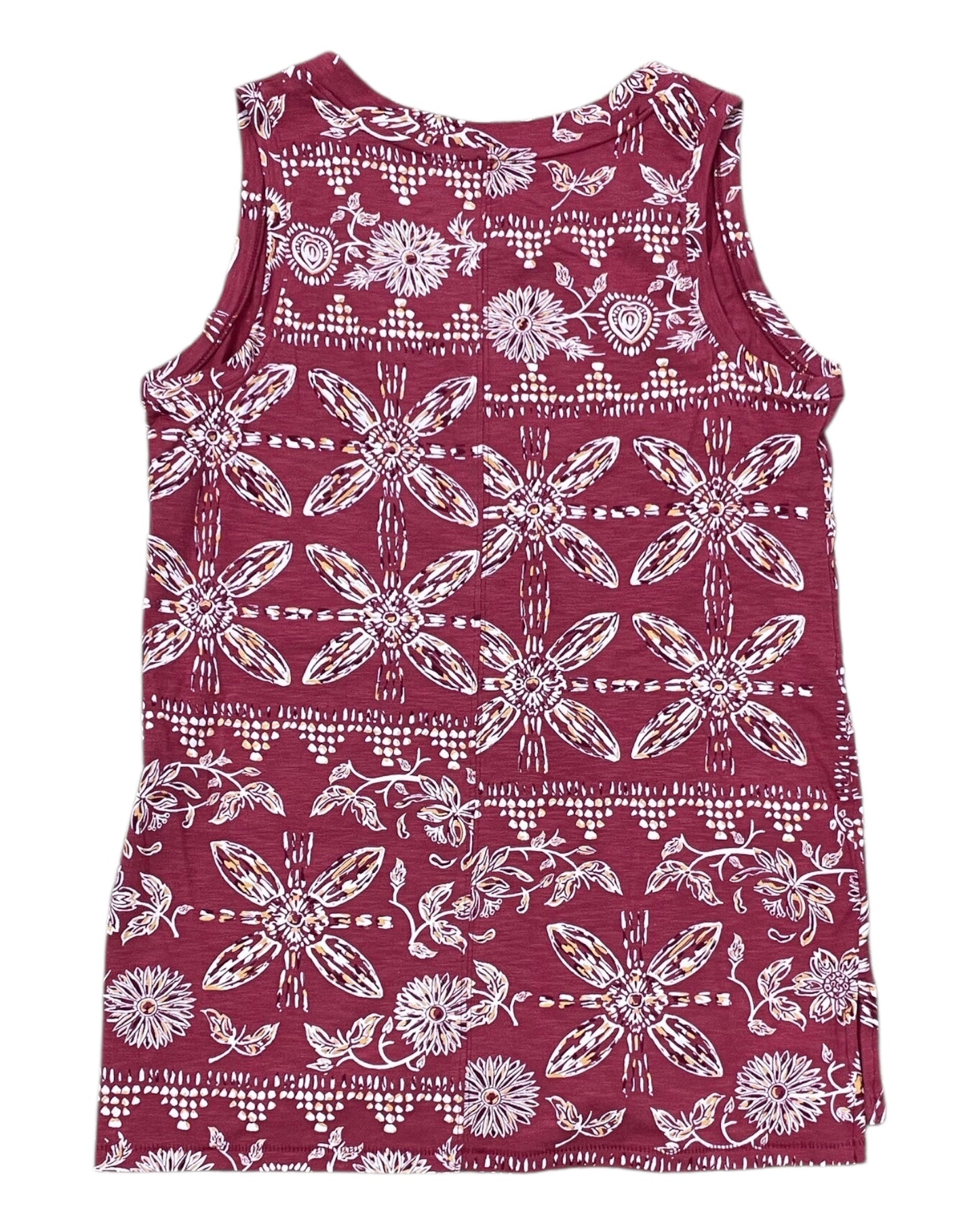 Top Sleeveless By Sonoma In Red & Yellow, Size:S