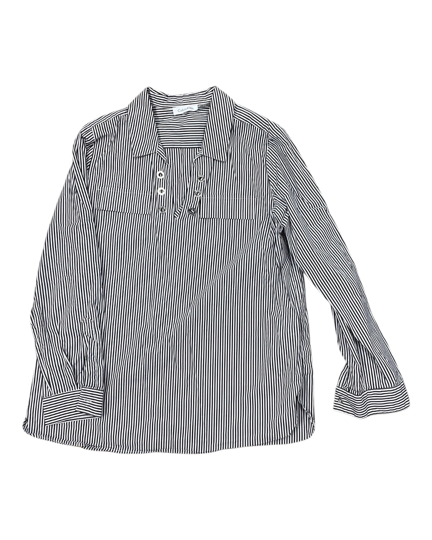Top Ls By Calvin Klein In Black & White, Size:L