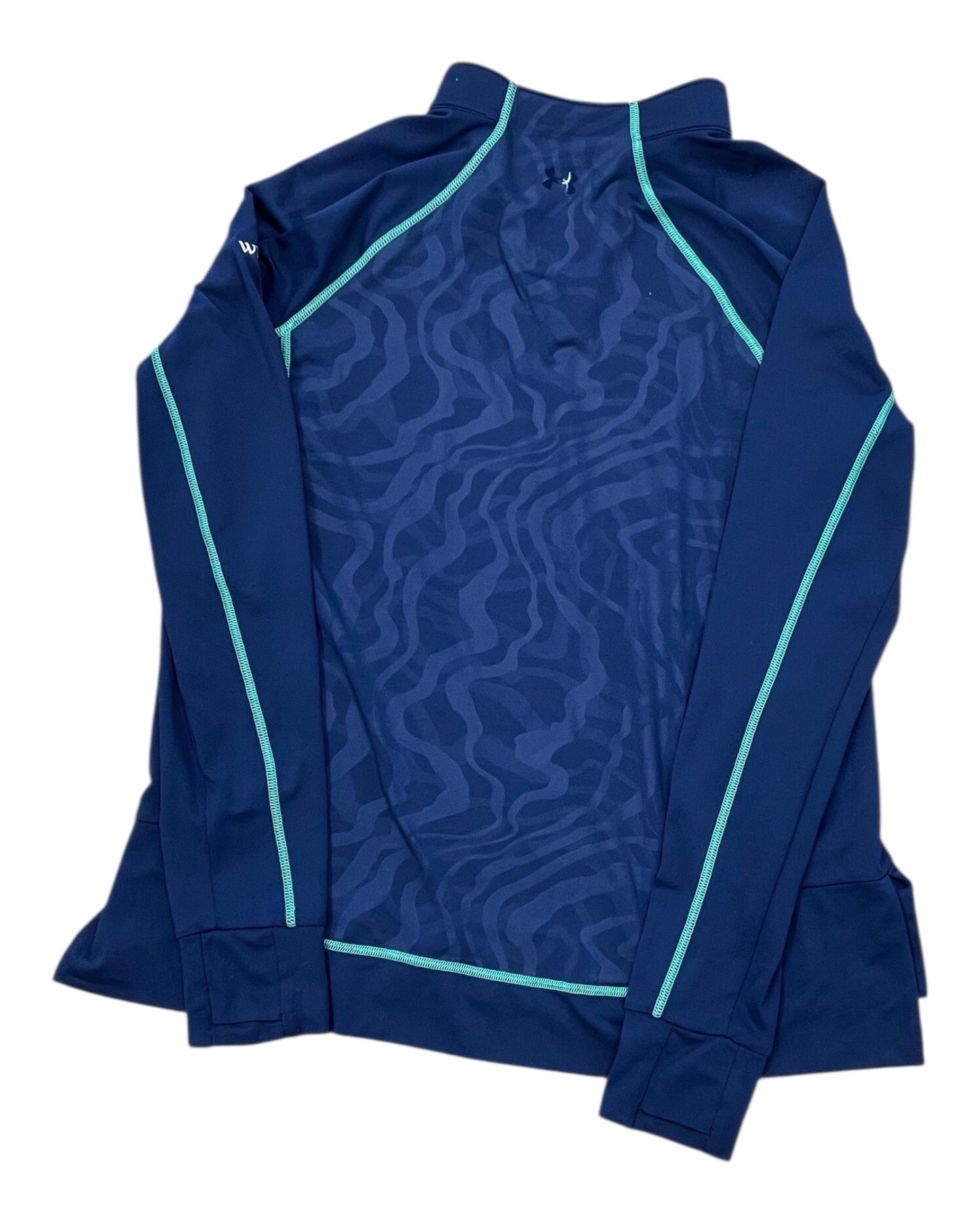 Athletic Top Ls Crewneck By Under Armour In Blue & Green, Size:L