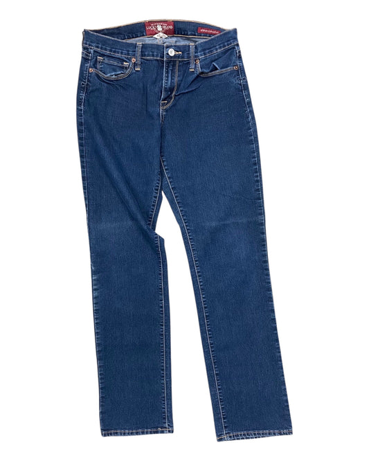 Jeans Straight By Lucky Brand In Blue Denim, Size:10