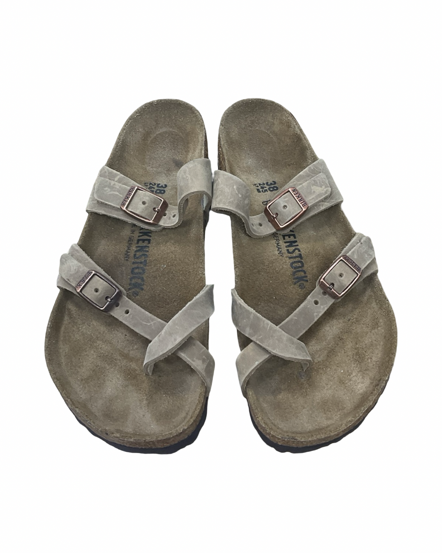 Sandals Flats By Birkenstock In Tan, Size:7.5
