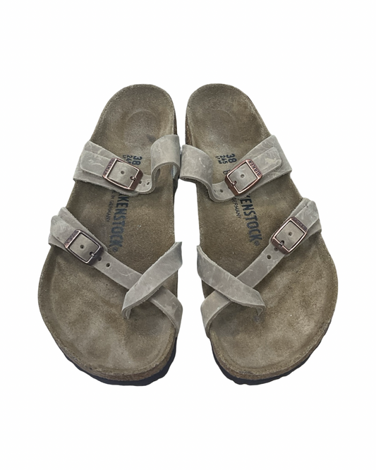 Sandals Flats By Birkenstock In Tan, Size:7.5