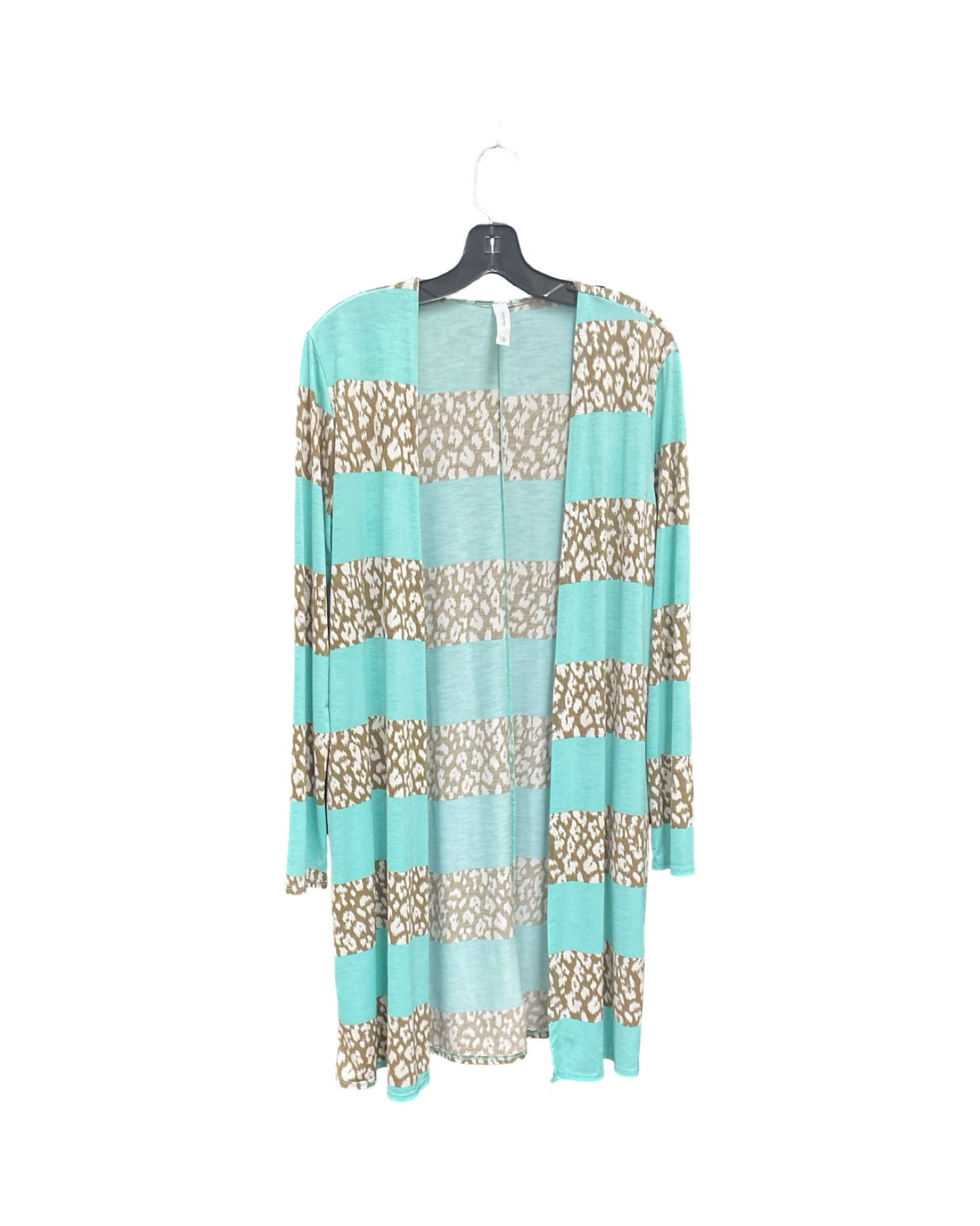 Cardigan By Honeyme In Green & Tan, Size:M