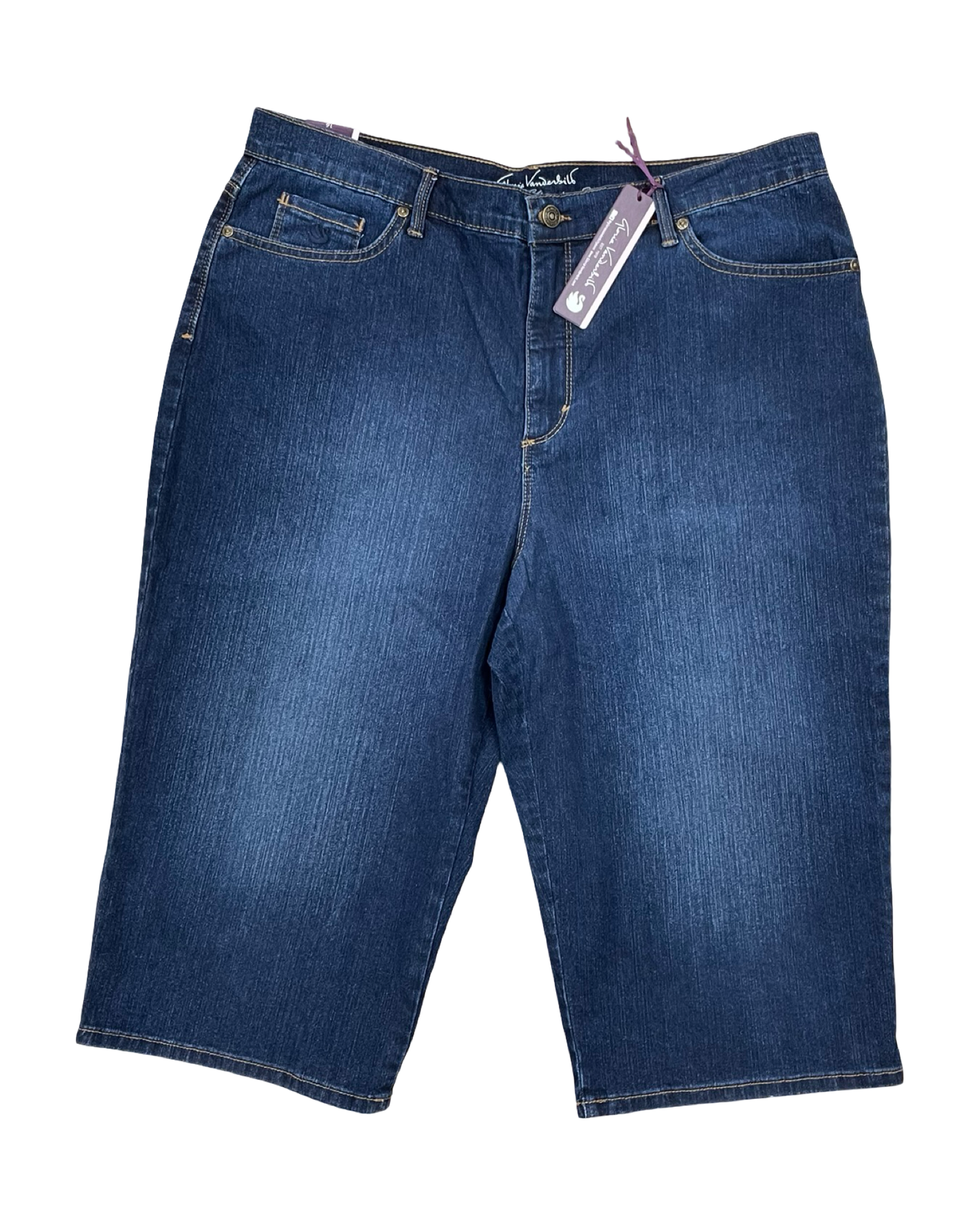 Shorts By Gloria Vanderbilt In Blue Denim, Size:16