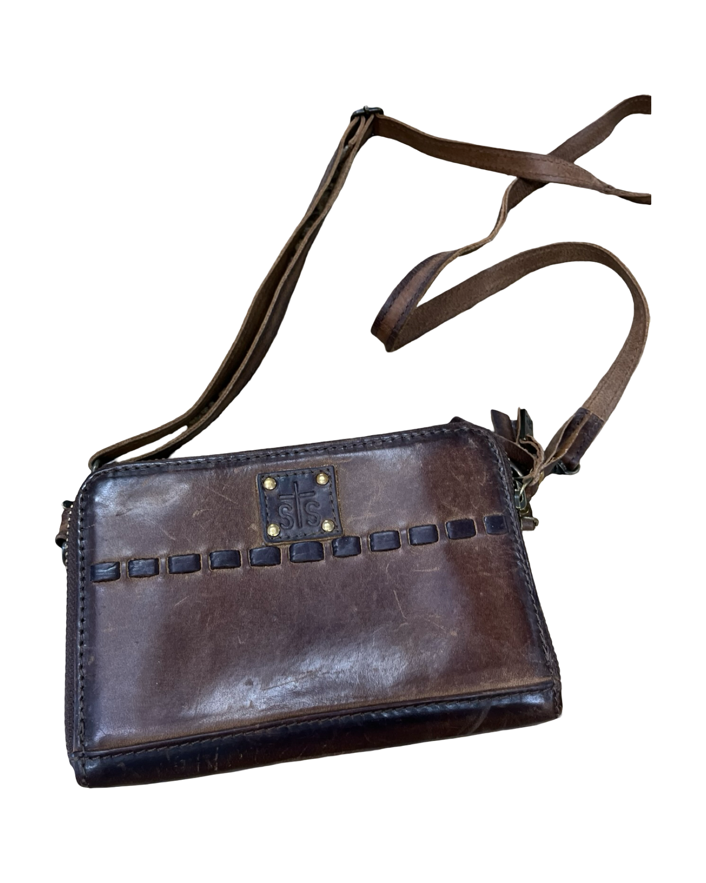 Crossbody Leather By Clothes Mentor In Brown, Size:Small