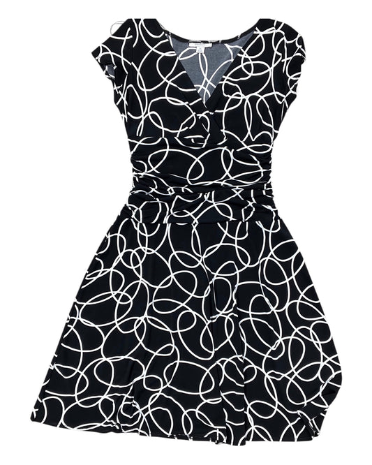 Dress Casual Midi By Dressbarn In Black & White, Size:12