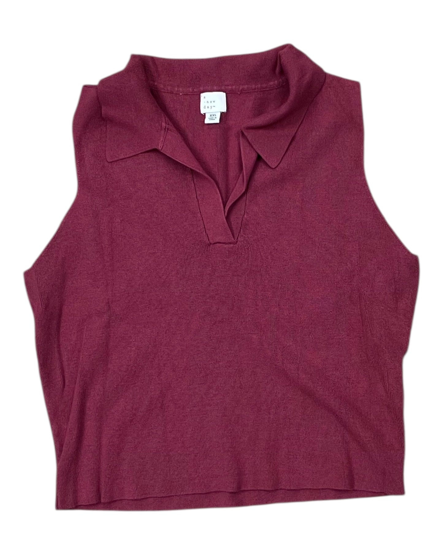 Top Sleeveless By A New Day In Red, Size:1X