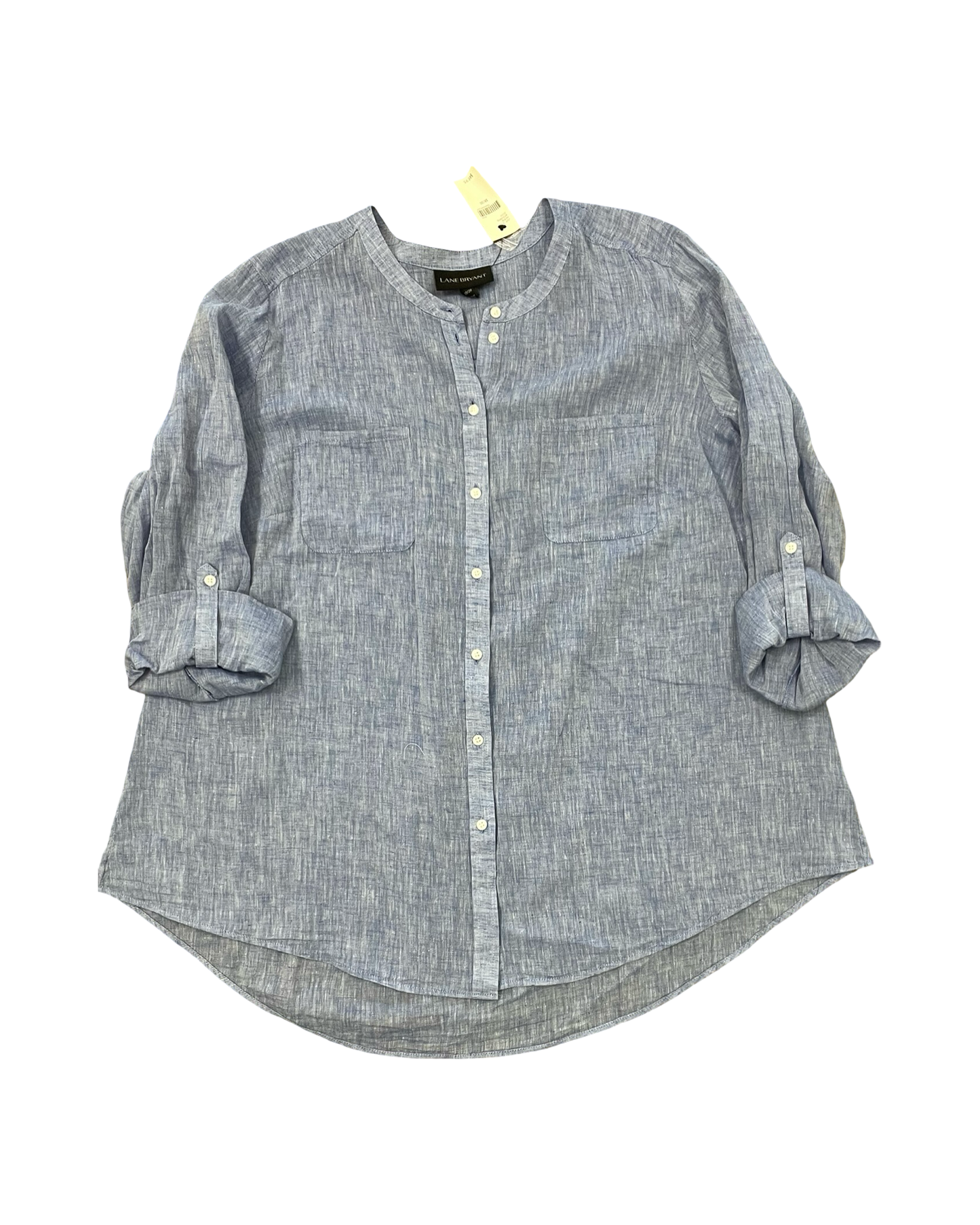 Blouse Ls By Lane Bryant In Blue, Size:2X