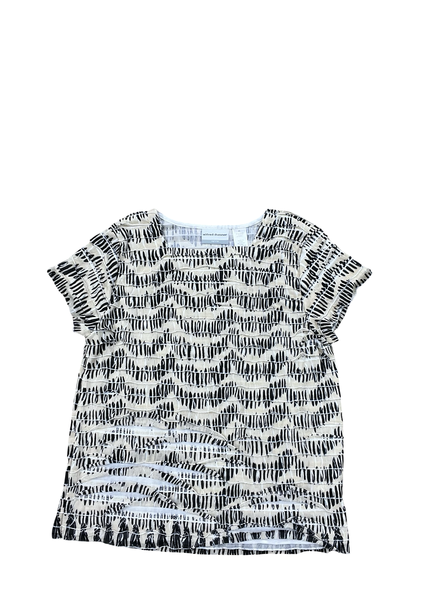 Top Ss By Alfred Dunner In Black & Cream, Size:Sp