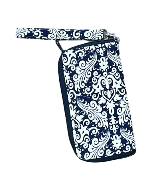 Wristlet By Clothes Mentor In Blue & White, Size:Medium