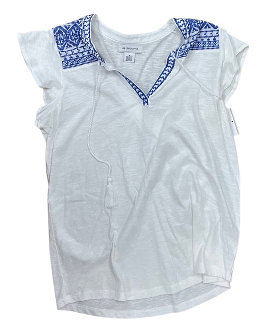Top Ss By Liz Claiborne In Blue & White, Size:M