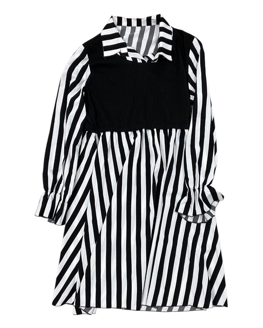 Dress Casual Midi By Shein In Black & White, Size:Xl