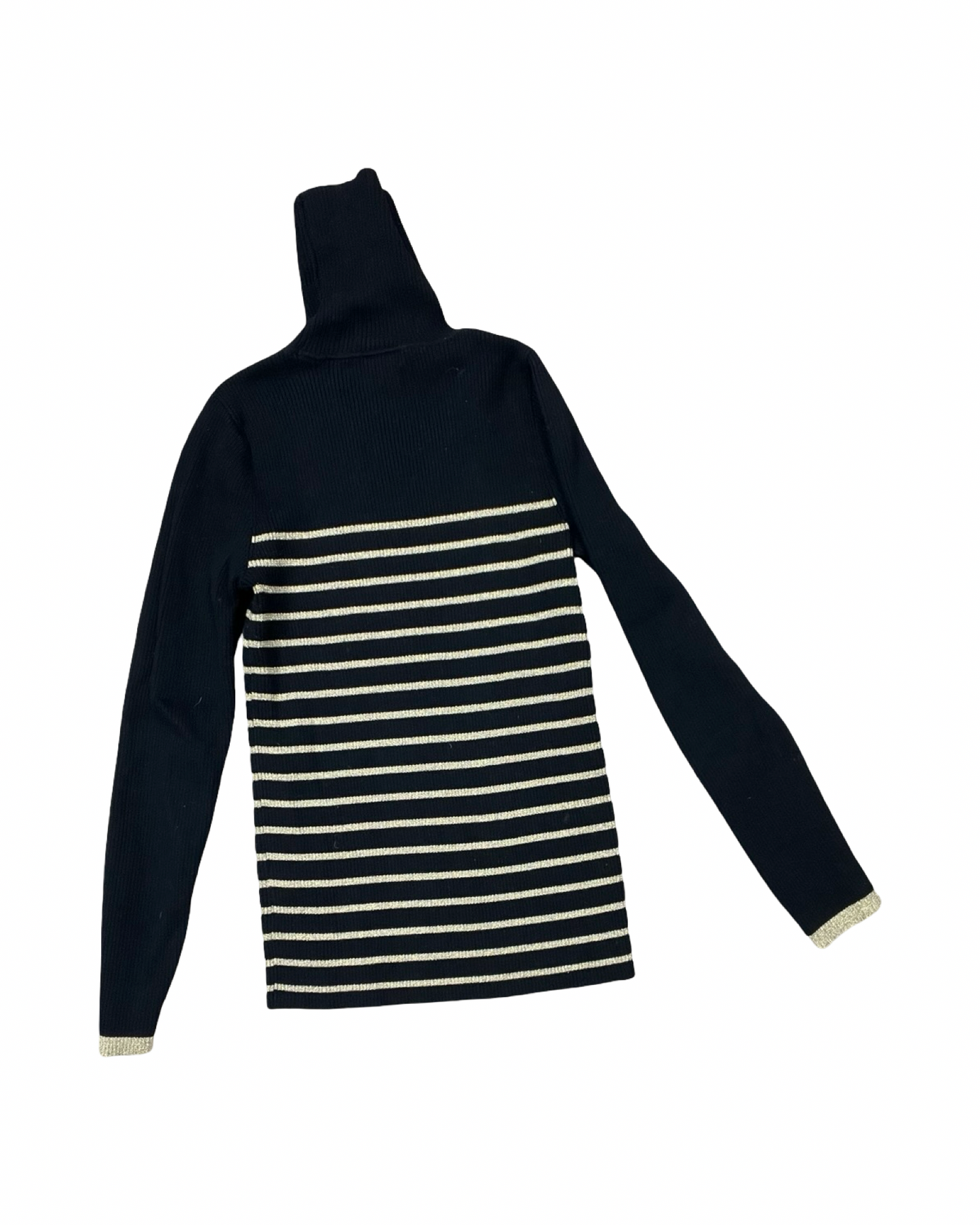 Sweater By Ralph Lauren In Black & Gold, Size:M