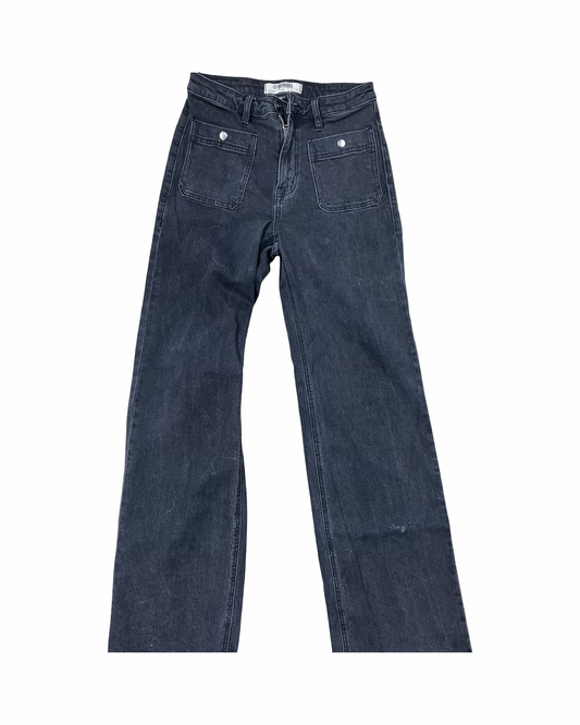 Jeans Flared By Rock & Roll In Black Denim, Size:8L