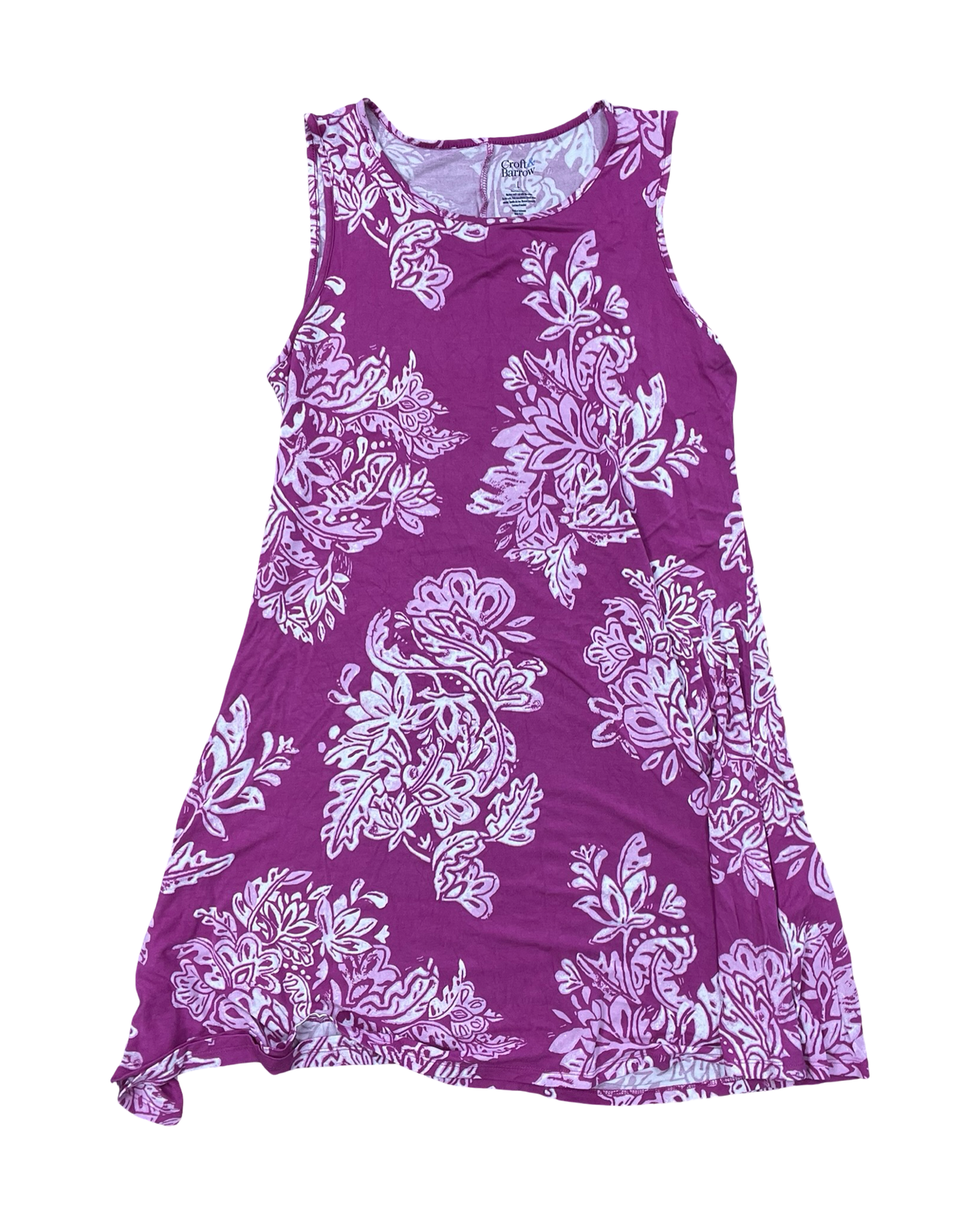 Dress Casual Midi By Croft And Barrow In Pink, Size:L