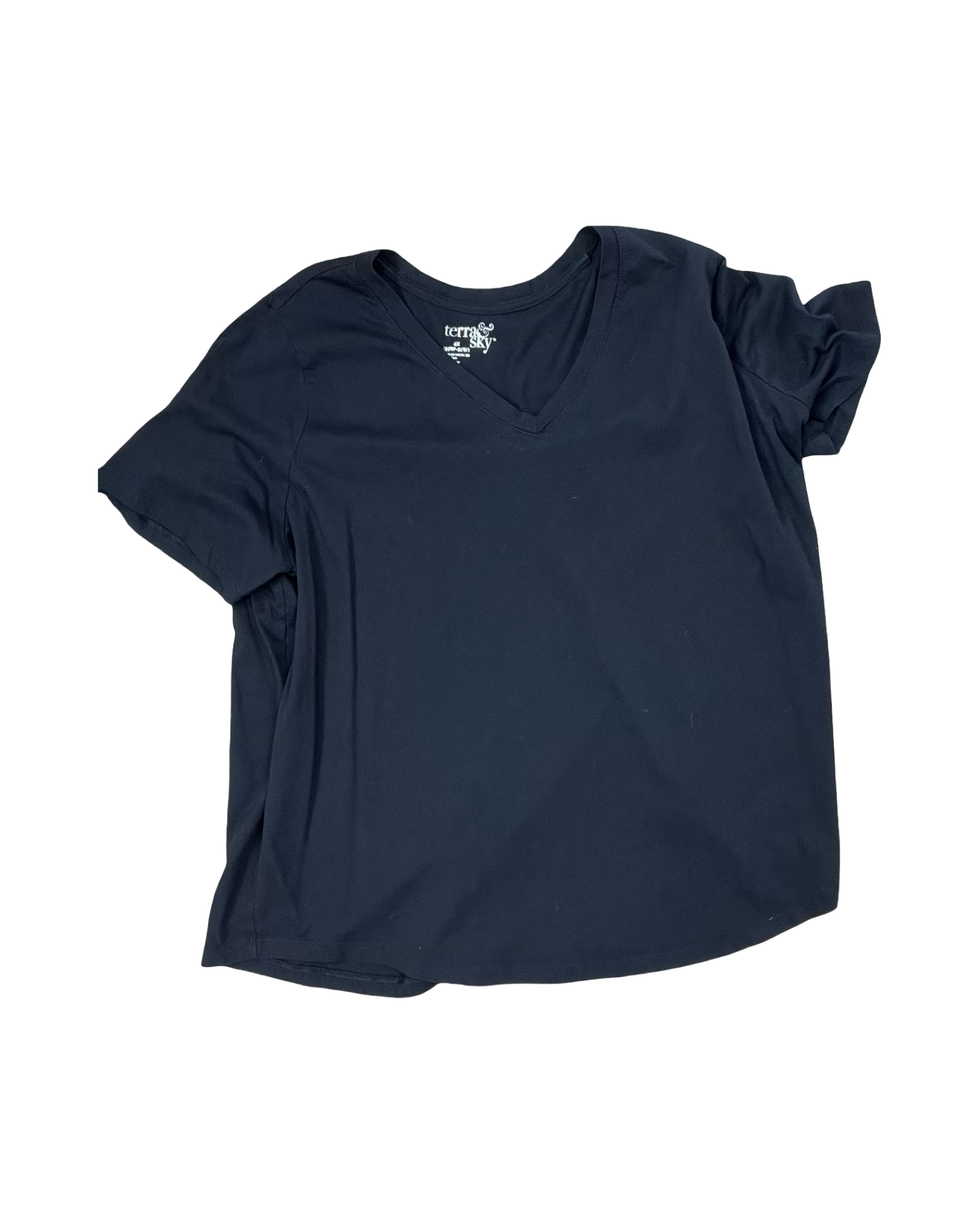 Top Ss Basic By Terra & Sky In Black, Size:2X