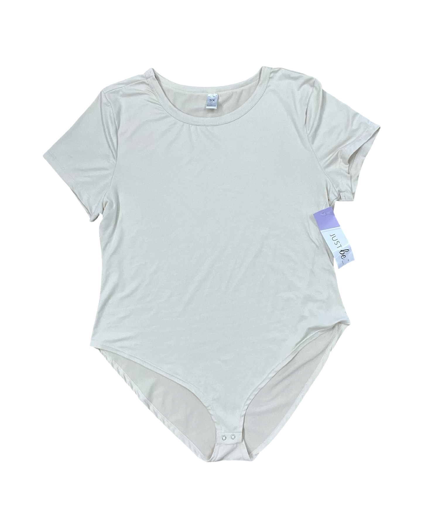 Bodysuit By Just Be In Cream, Size:3X