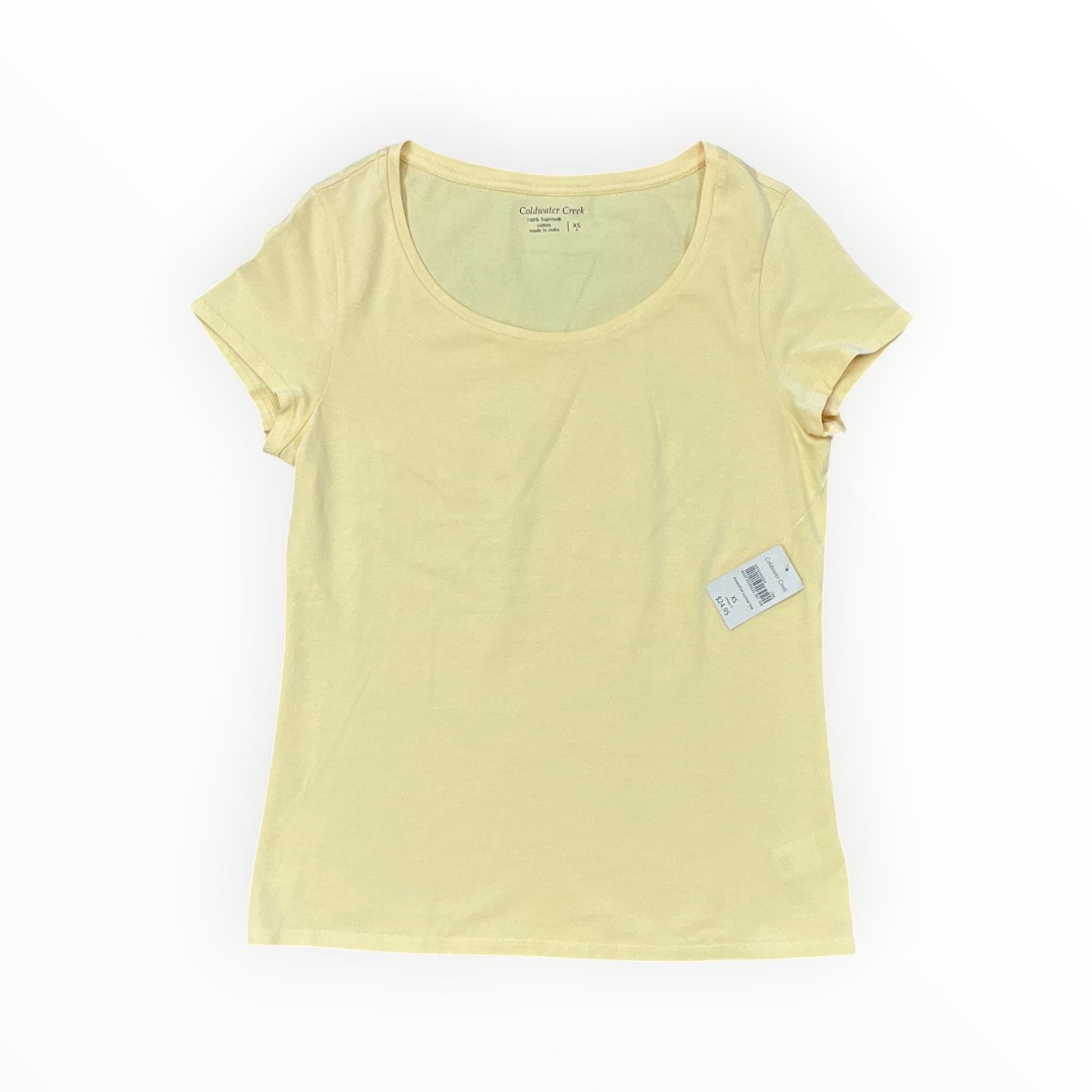Top Ss Basic By Coldwater Creek In Yellow, Size:Xs