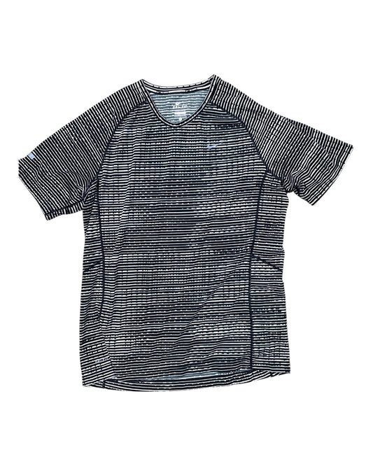 Athletic Top Ss By Nike In Black & White, Size:L