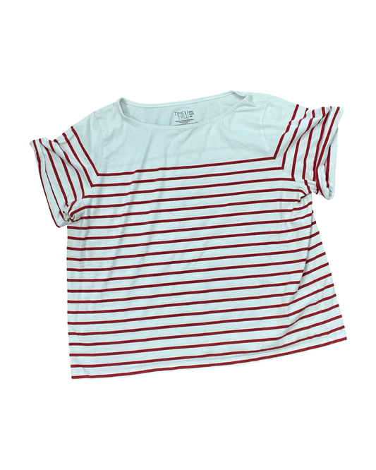 Top Ss By Time And Tru In Red & White, Size:2X