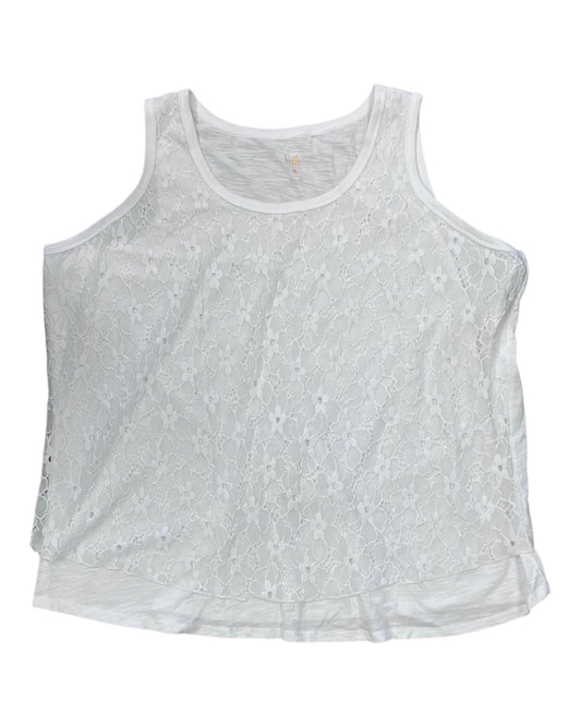 Top Sleeveless By Belle By Kim Gravel In White, Size:3X