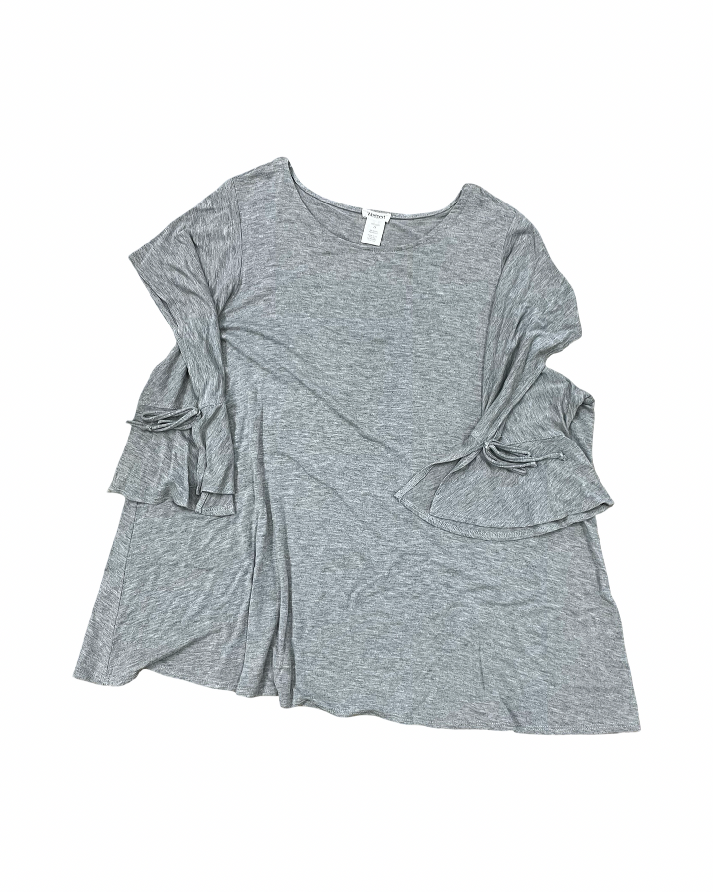 Top 3/4 Sleeve By Westport In Grey, Size:2X