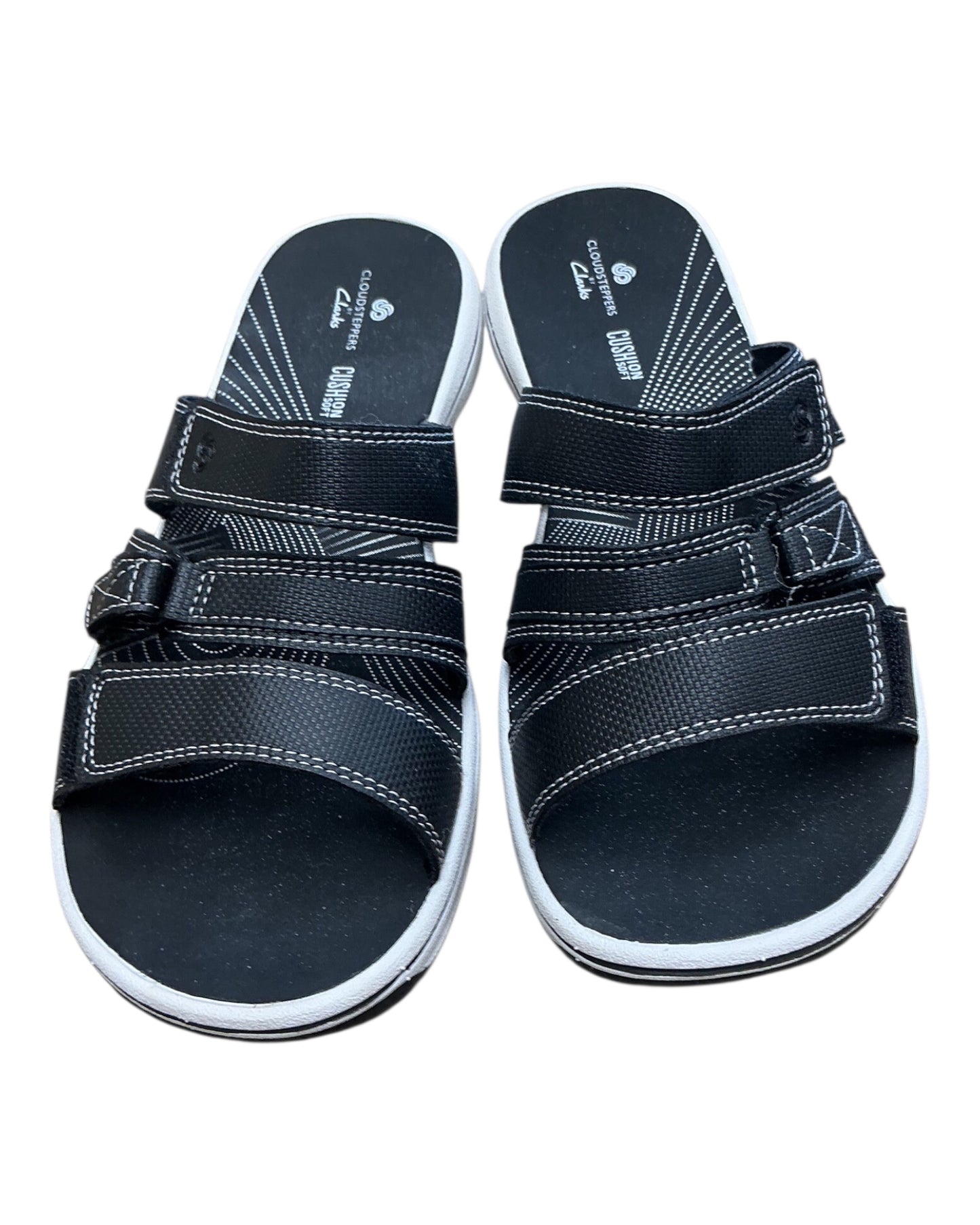 Sandals Flats By Clarks In Black, Size:6
