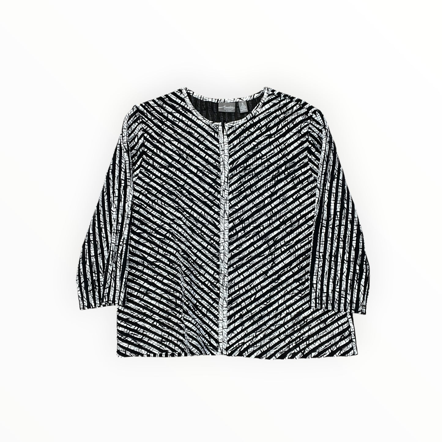 Jacket Other By Chicos In Black & White, Size:Xl