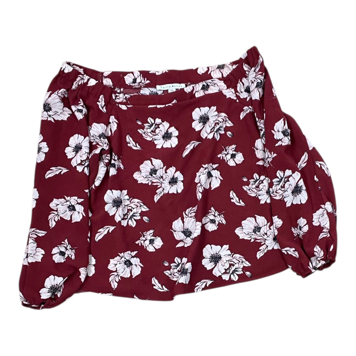 Top Ls By Haute Monde In Maroon, Size:M