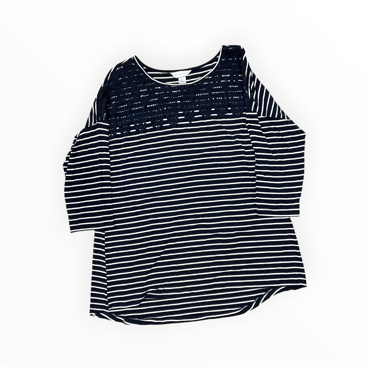 Top 3/4 Sleeve By Christopher And Banks In Navy, Size:Xl