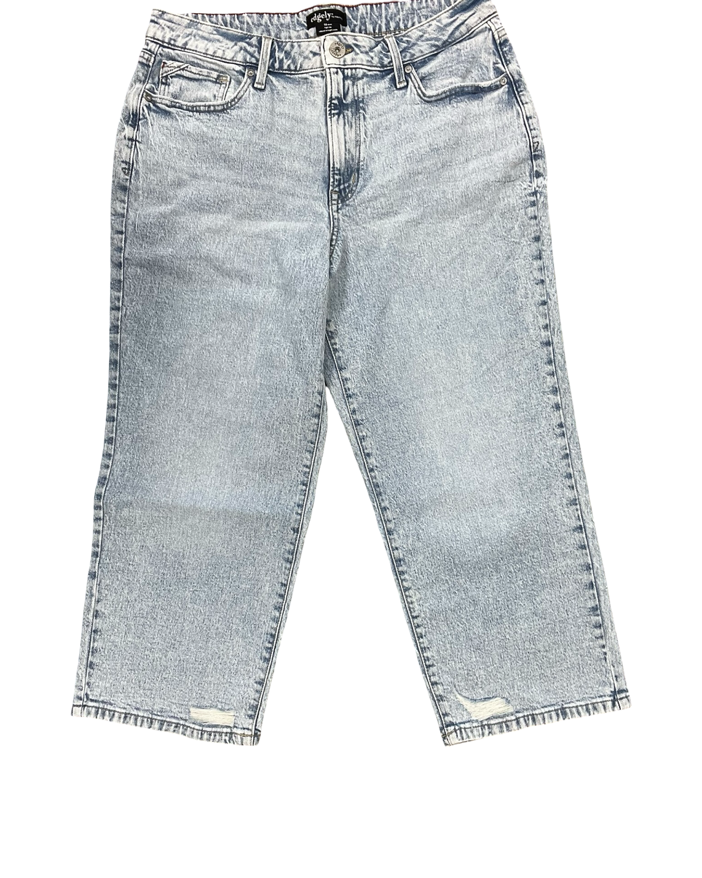 Jeans Straight By Edgely In Blue Denim, Size:16