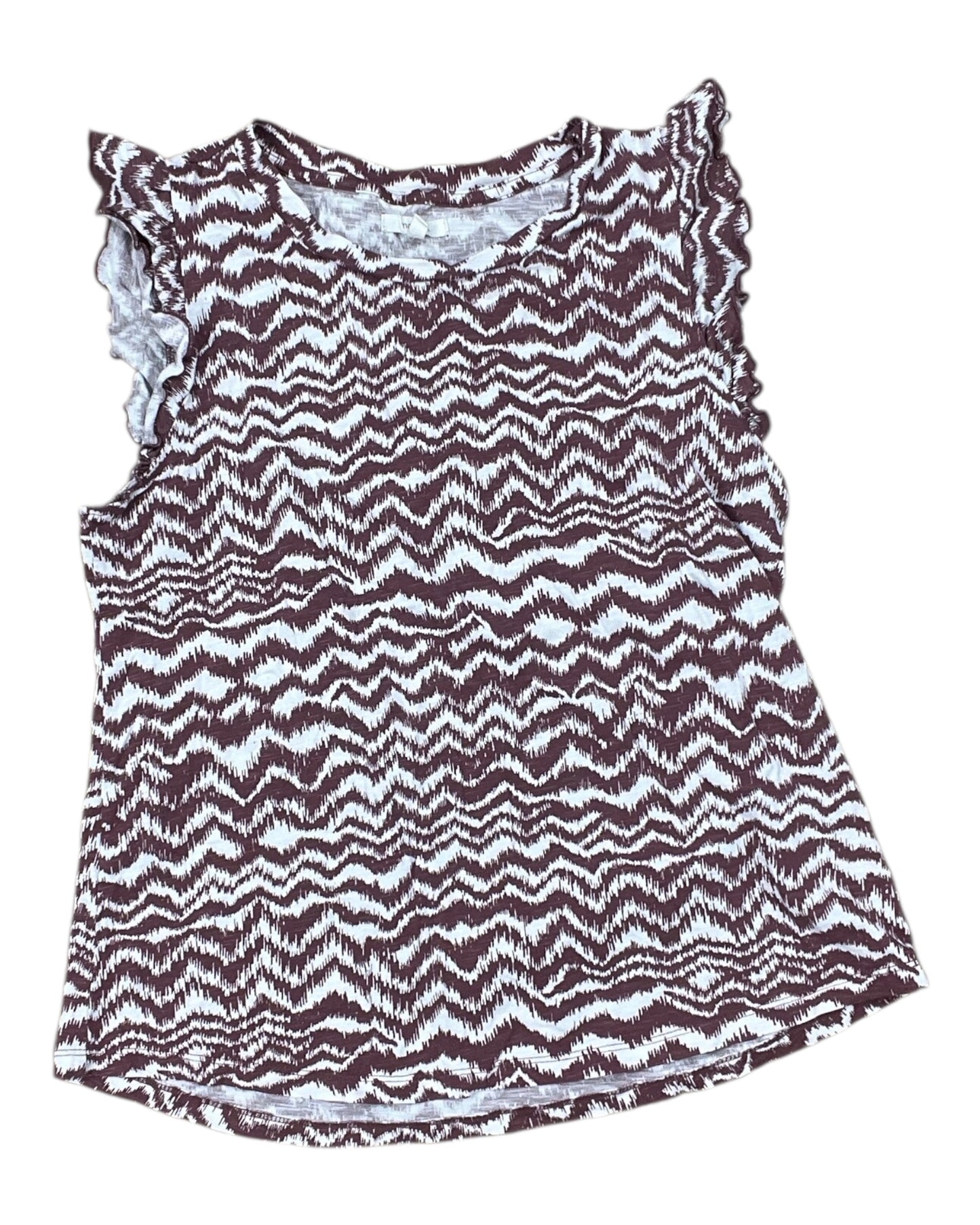 Top Sleeveless By Maurices In Pink & White, Size:M