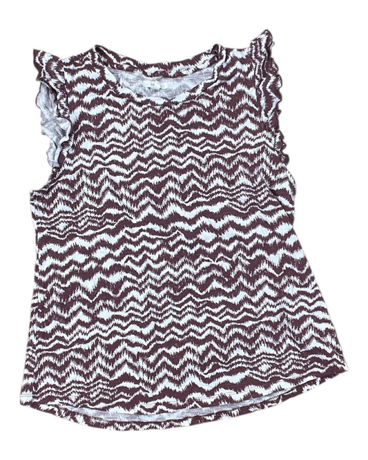 Top Sleeveless By Maurices In Pink & White, Size:M