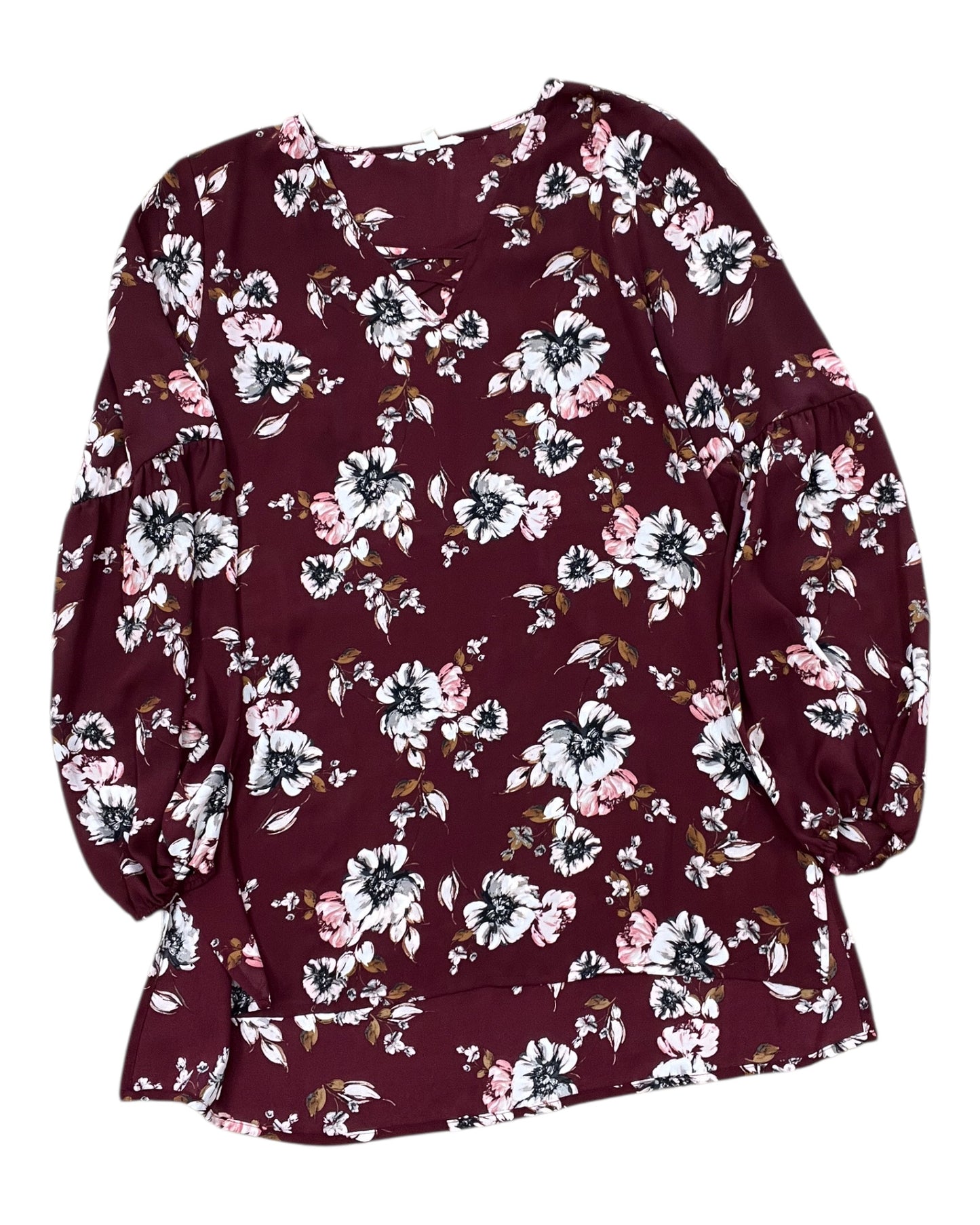 Top Ls By Maurices In Maroon, Size:S